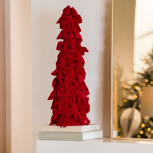 Burgundy Velvet Bow Christmas Tree