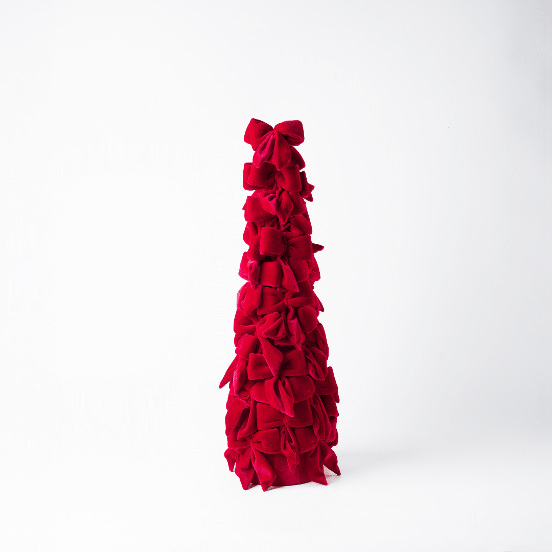 Burgundy Velvet Bow Christmas Tree