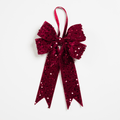 Burgundy Velvet Bow with Sequin Detail