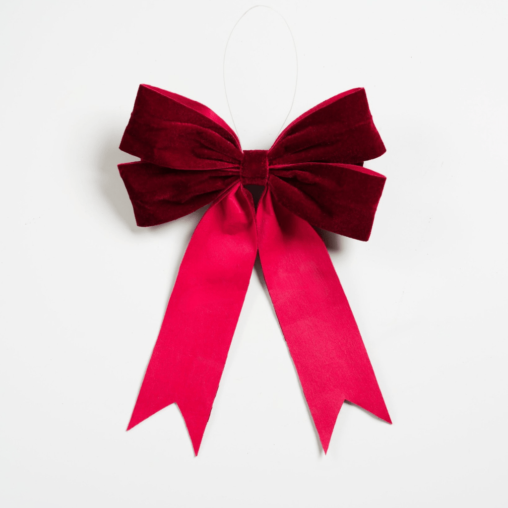 Burgundy Velvet Bow Ornament