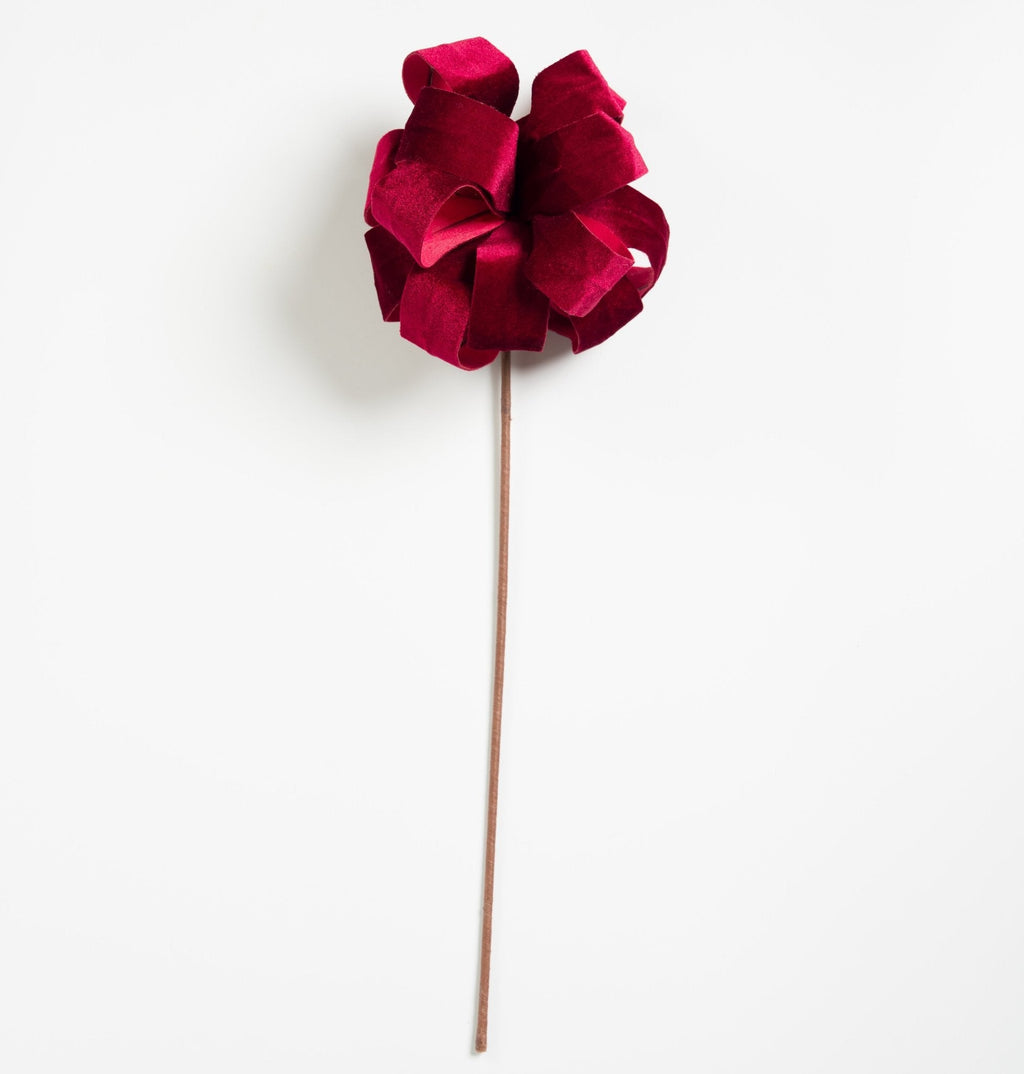 Burgundy Velvet Decorative Pick