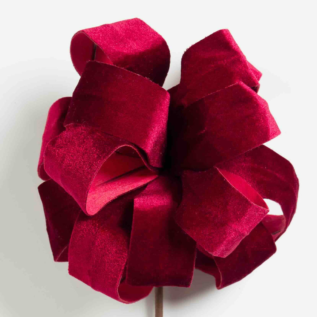 Burgundy Velvet Decorative Pick