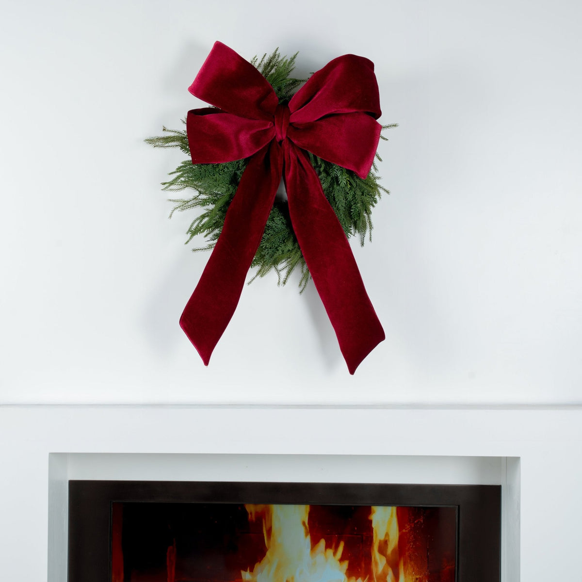 Burgundy Velvet Festive Bow Topper