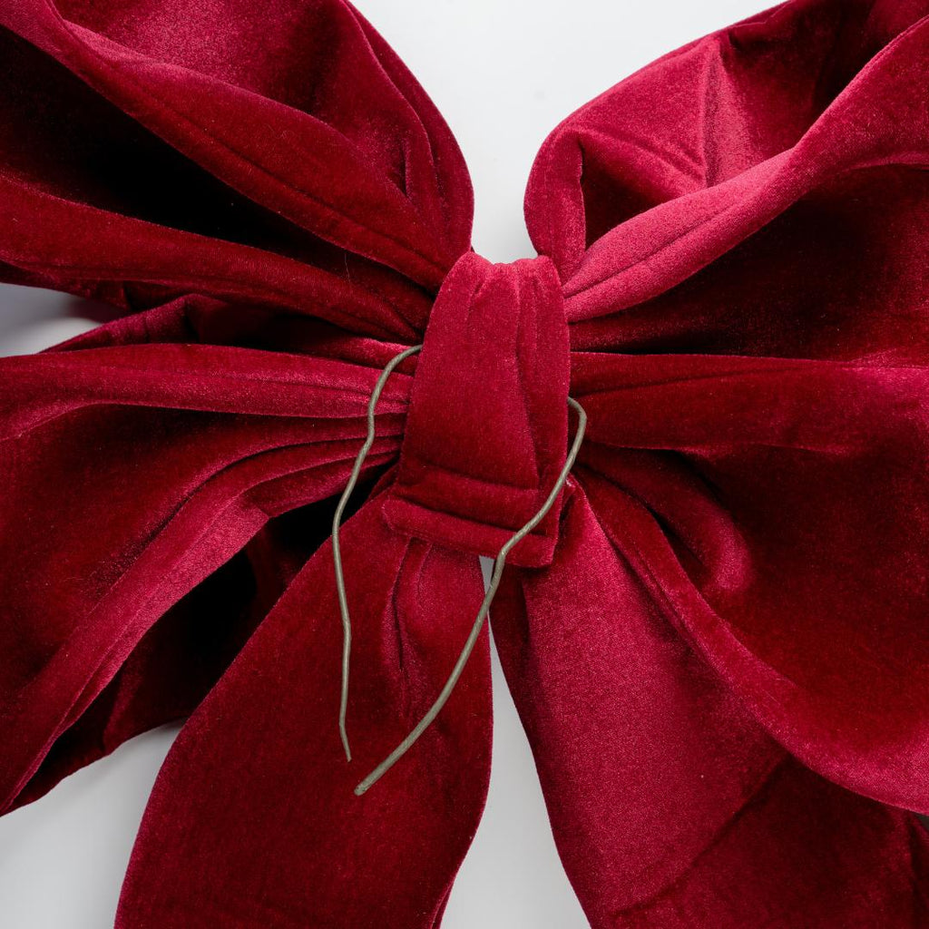 Burgundy Velvet Festive Bow Topper