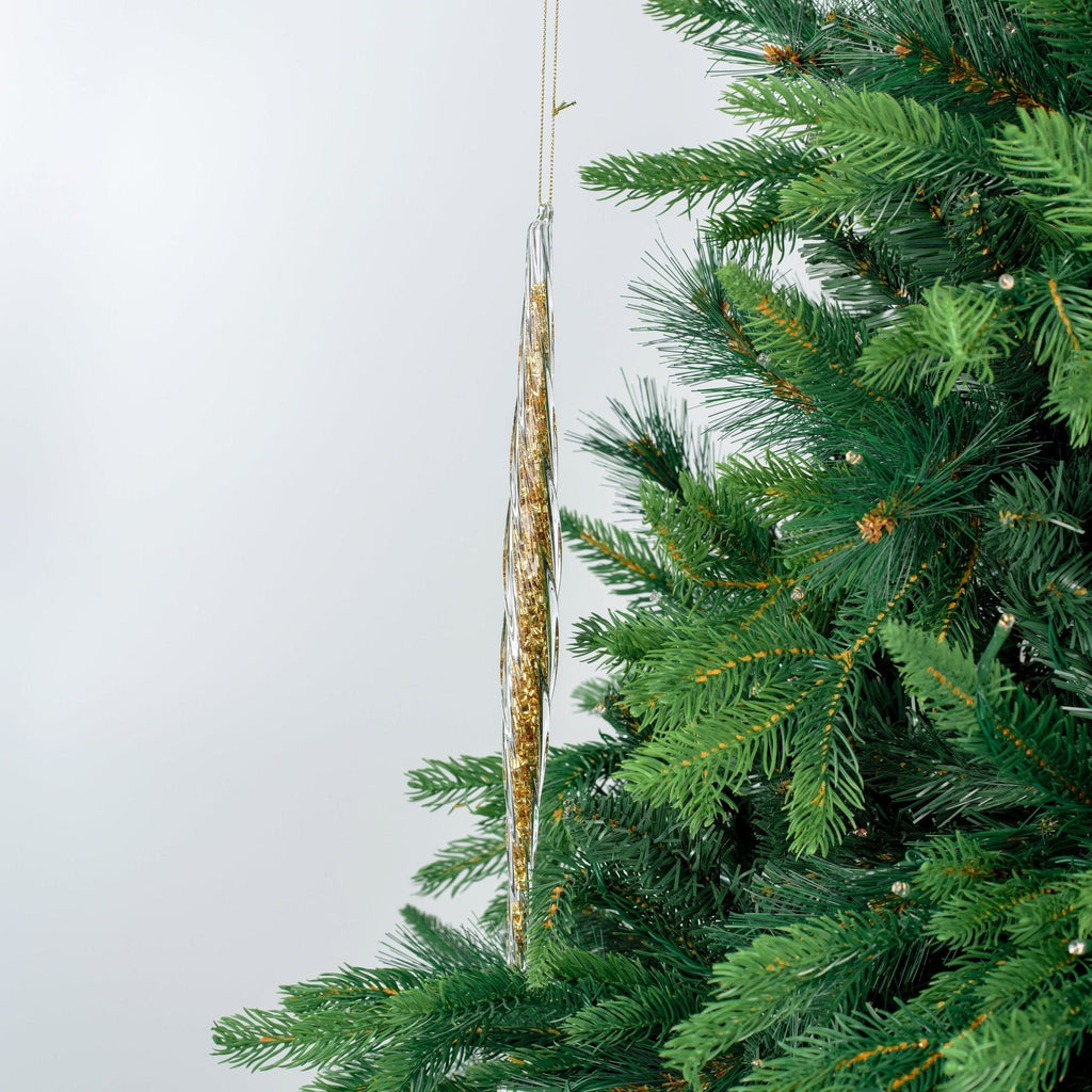 Champagne Finial Ornament with Glitter