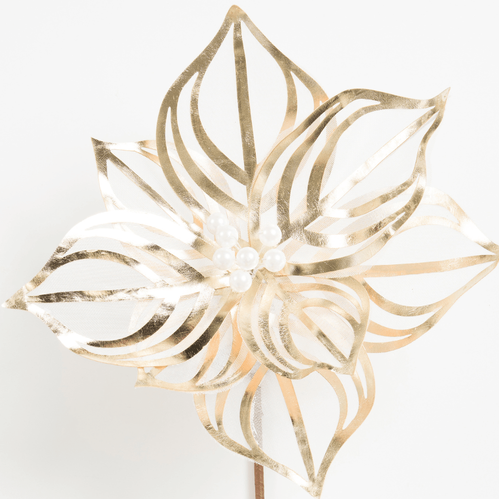 Champagne Mesh Flower Pick