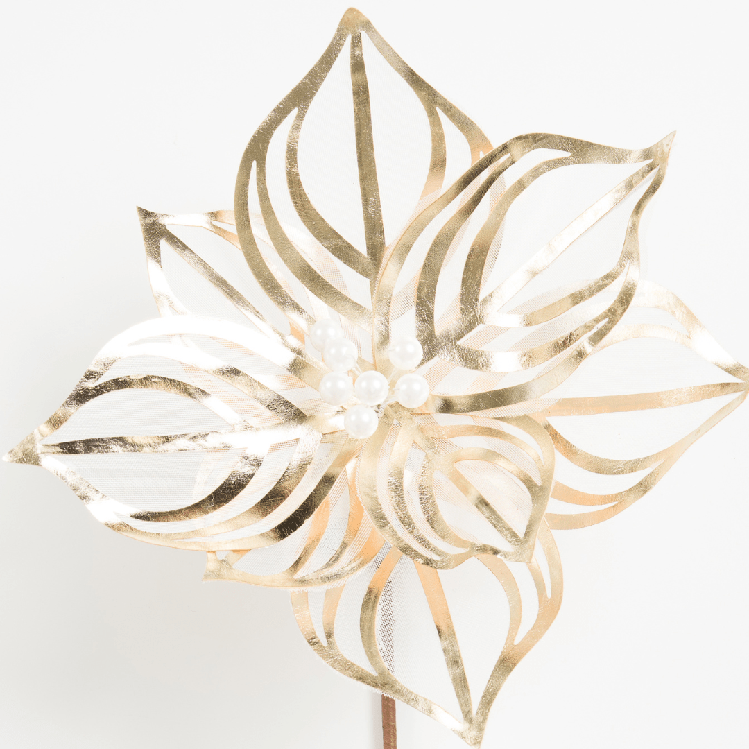 Champagne Mesh Flower Pick