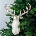 Champagne Reindeer Head Ornament with Faux Fur