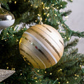 Champagne Swirl Ornament With White & Glitter Details