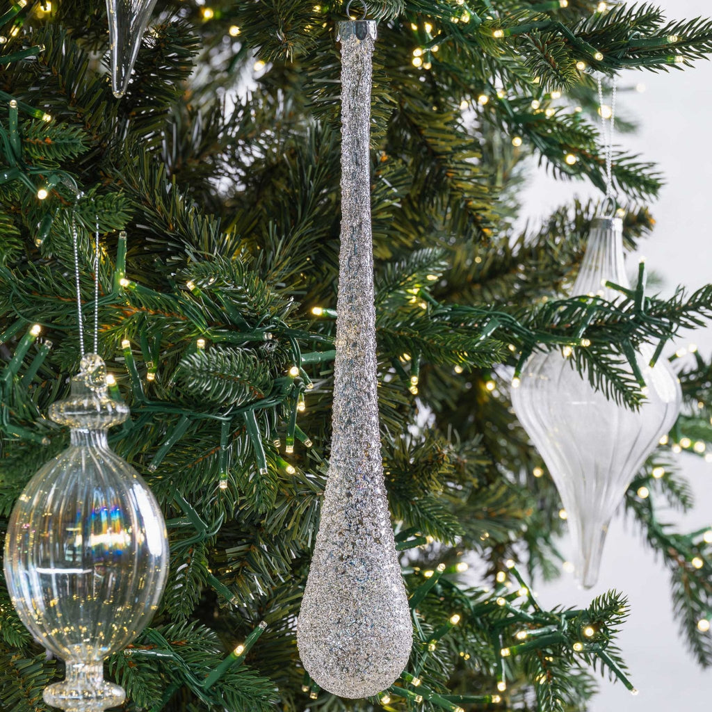 Clear Glass Teardrop Ornament