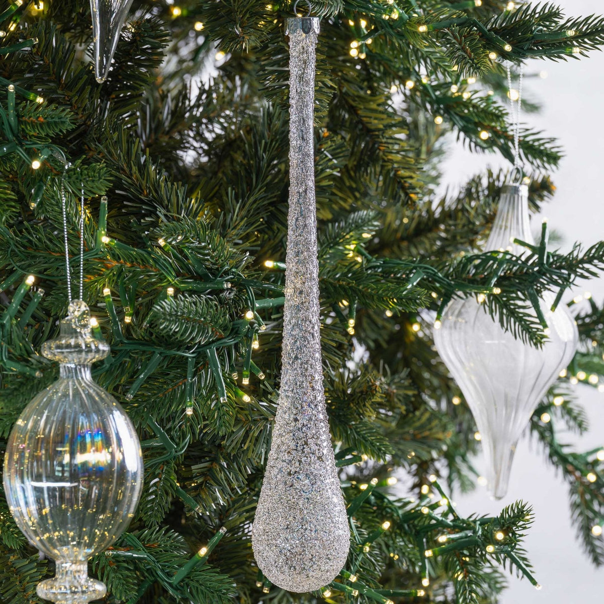 Clear Glass Teardrop Ornament