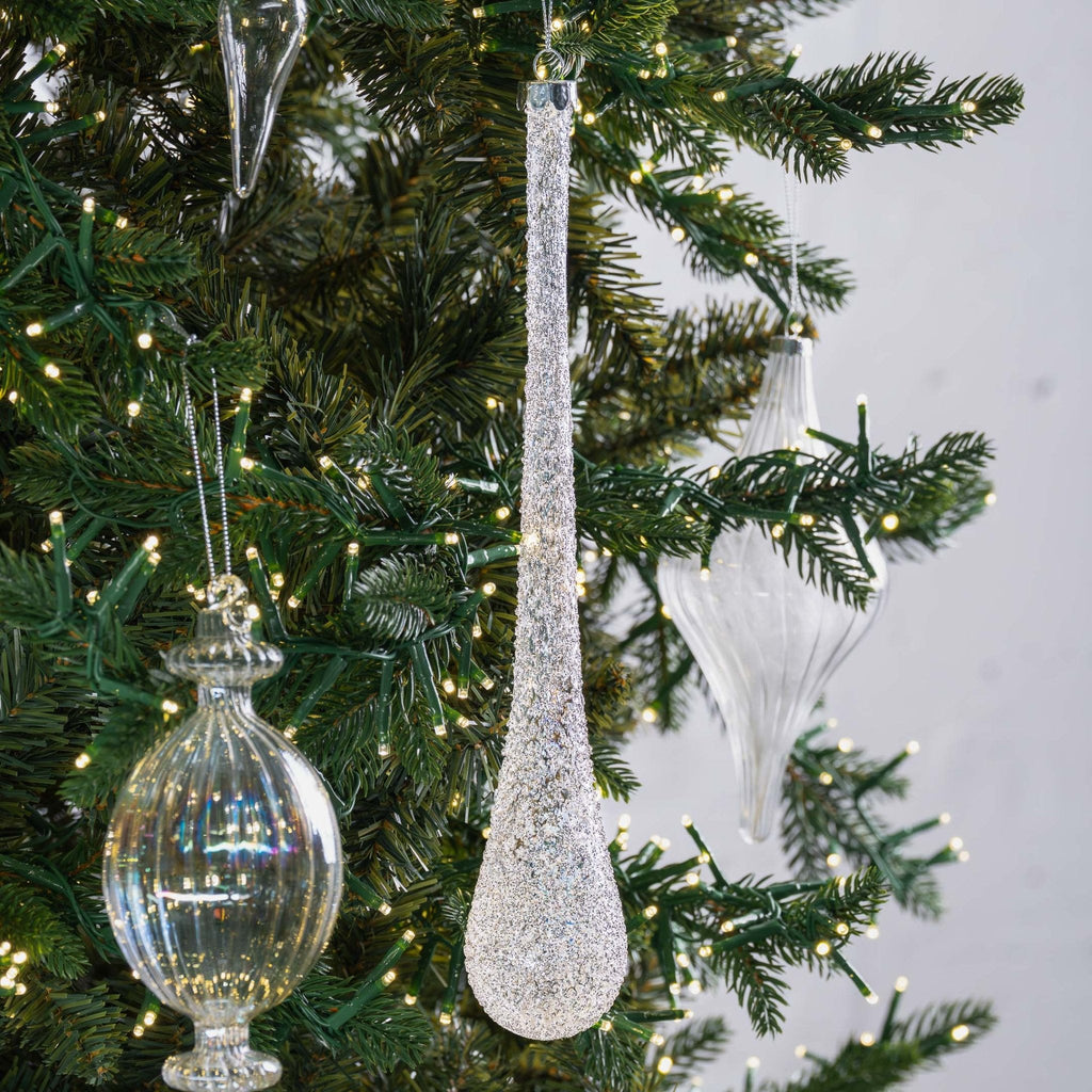 Clear Glass Teardrop Ornament