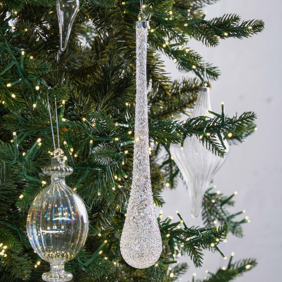 Clear Glass Teardrop Ornament