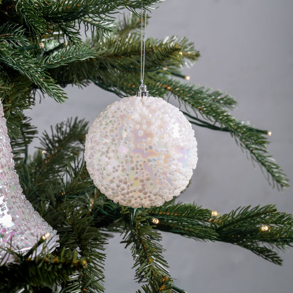 Clear Iridescent Ball Ornament