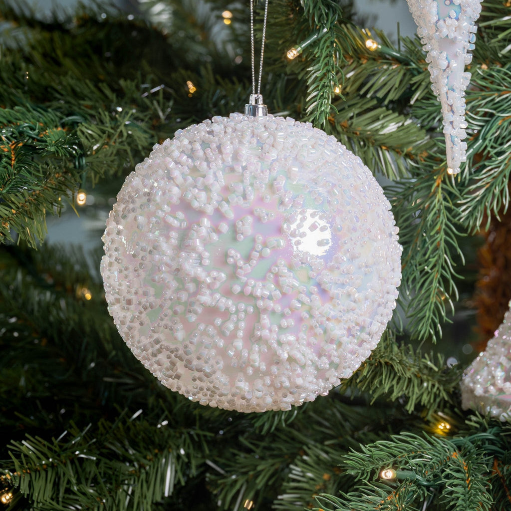 Clear Iridescent Ball Ornament