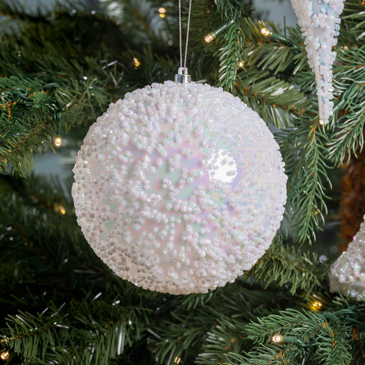 Clear Iridescent Ball Ornament
