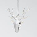 Clear Reindeer Glass Ornament with Silver Horns