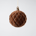 Coffee Flocked 6" Shatterproof Ball Ornament