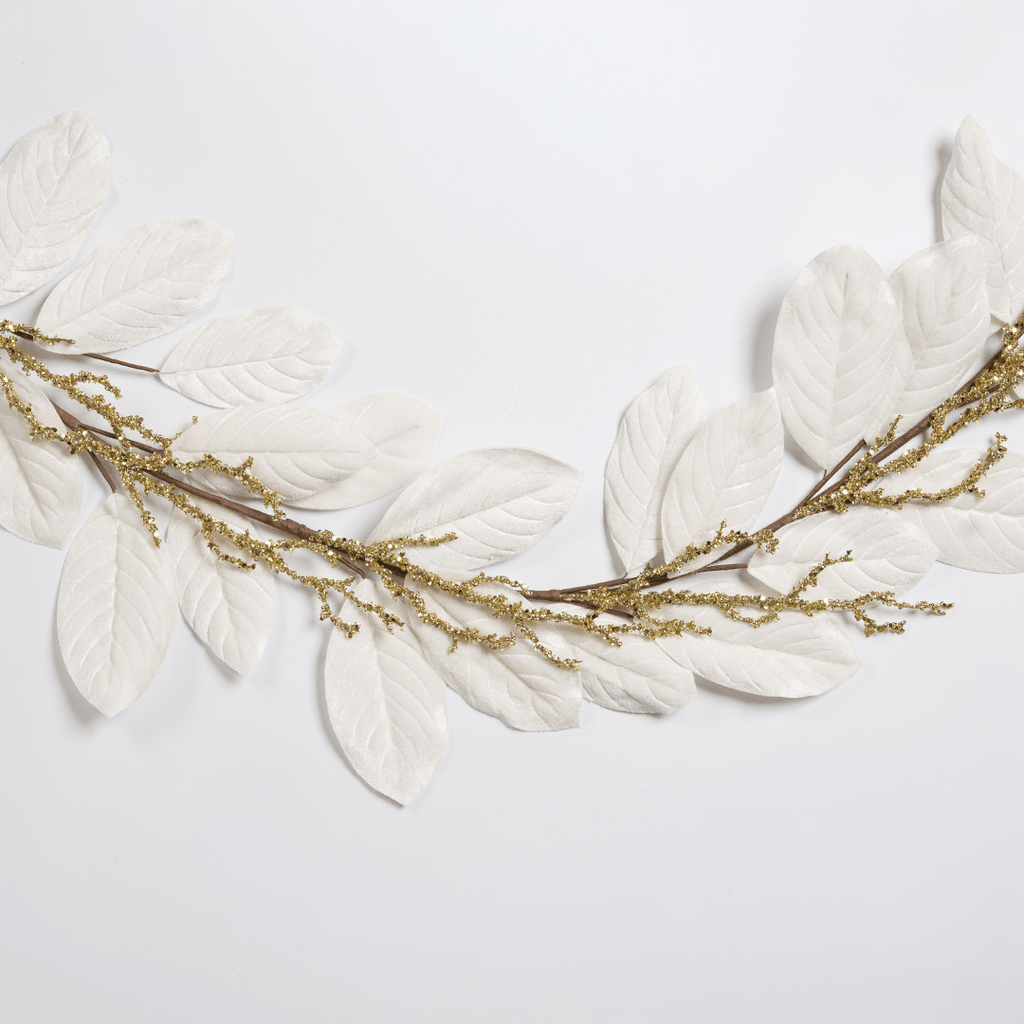 Cream Velvet Leaf Garland