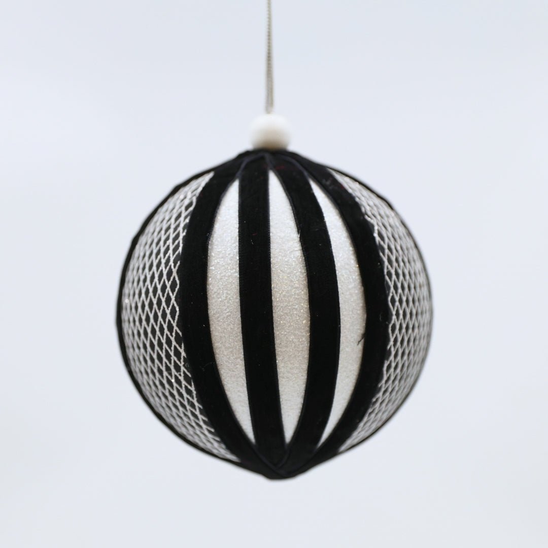 Cross Textured Monochrome Velvet Ball Ornament