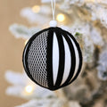 Cross Textured Monochrome Velvet Ball Ornament