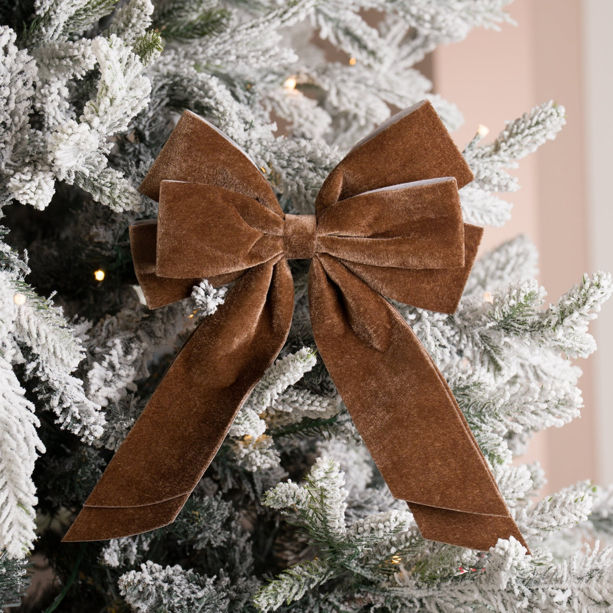 Dark Brown Velvet Clip-On Bow