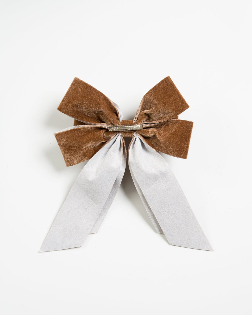 Dark Brown Velvet Clip-On Bow