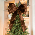 Dark Brown Velvet Festive Large Bow Topper Large