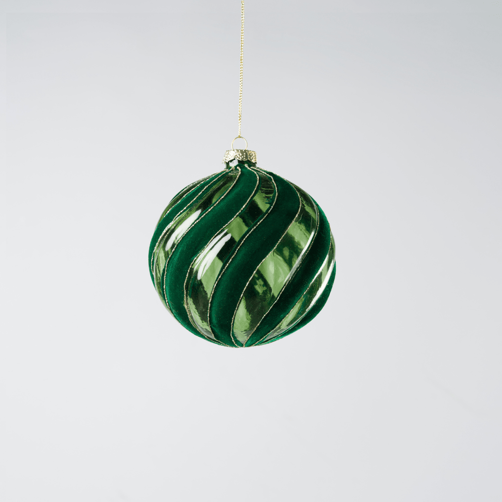 Dark Green Glass Hanging Ball Ornament
