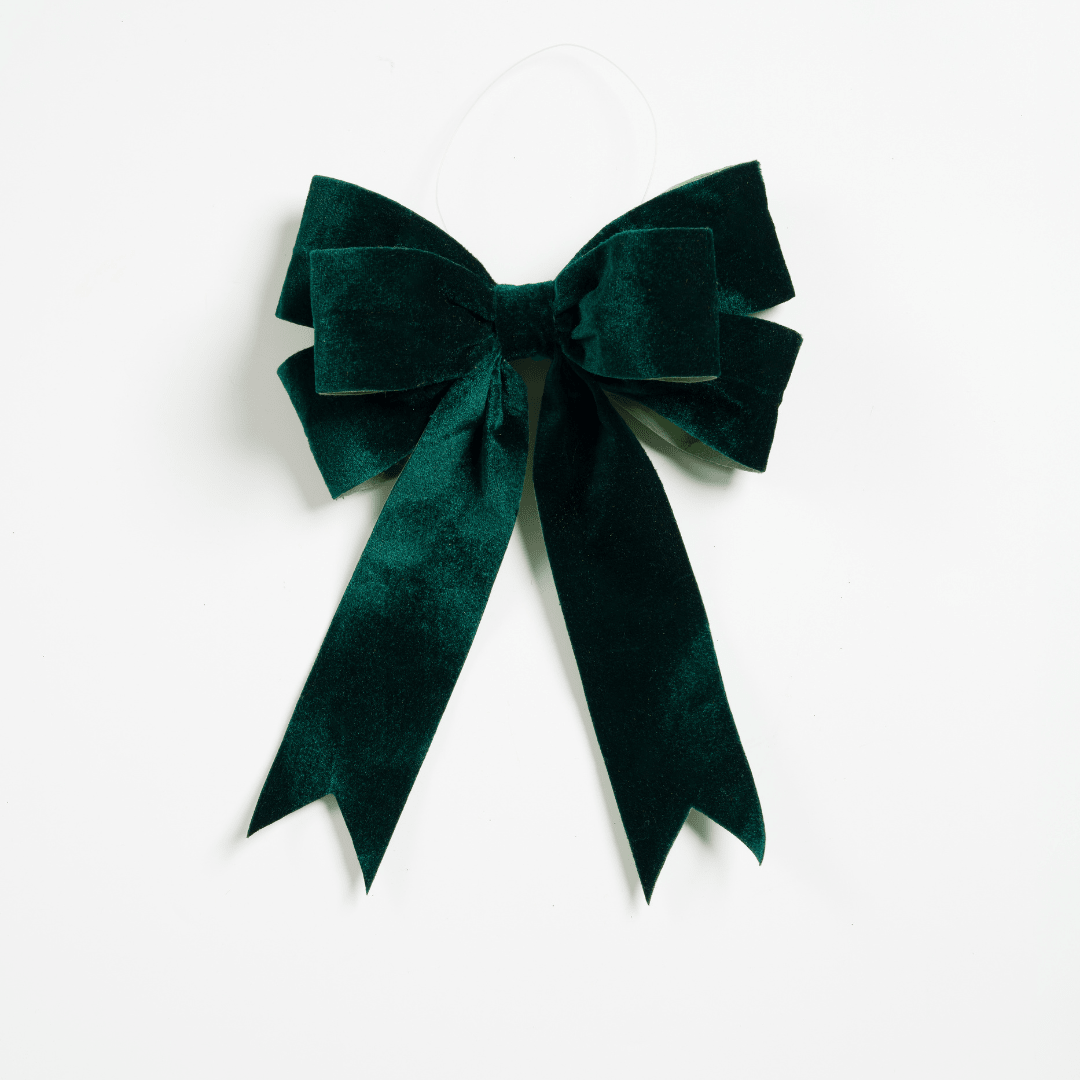 Emerald Clip on Bow Ornament