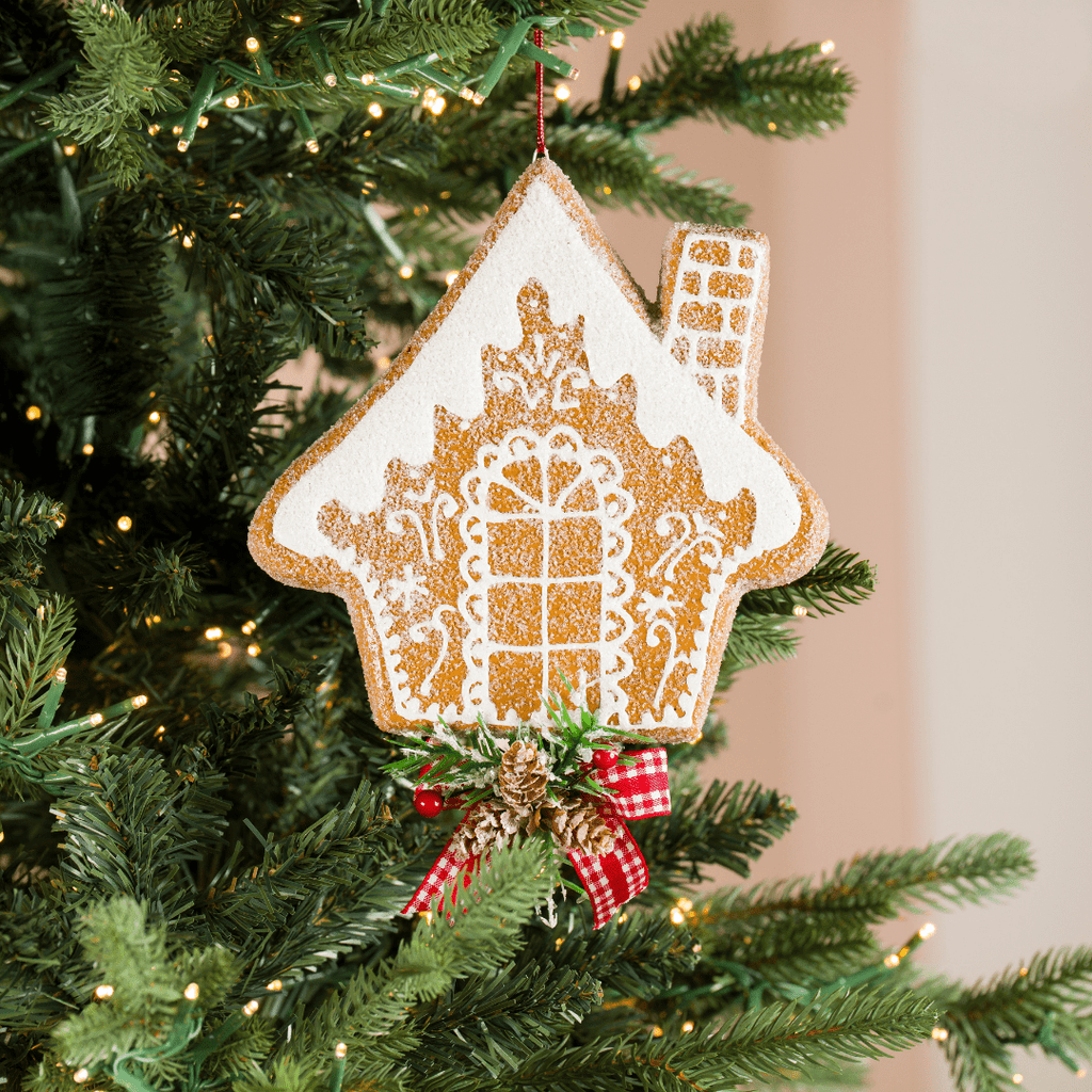 Felt Gingerbread House Ornament 9"