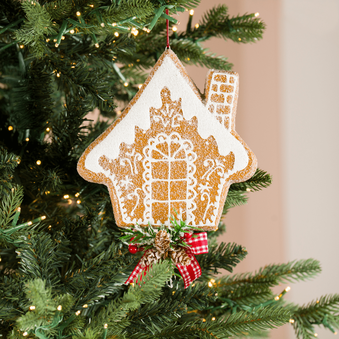 Felt Gingerbread House Ornament 9"