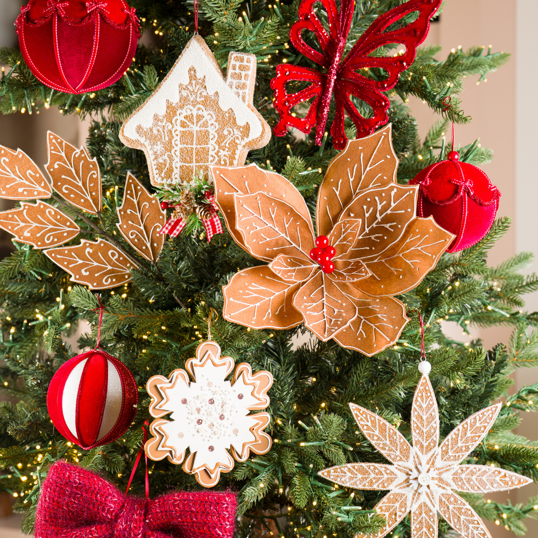 Natural Felt Poinsettia Pick with Red Berries
