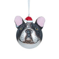 French Bulldog With Santa Hat Christmas Ornament