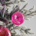 Fuchsia Iridescent textured Ball Ornament - 4"