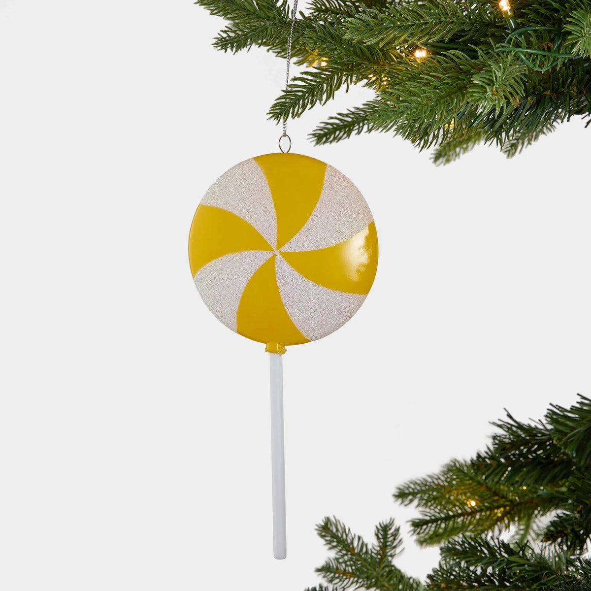 Glitter Dusted Lollipop Ornament