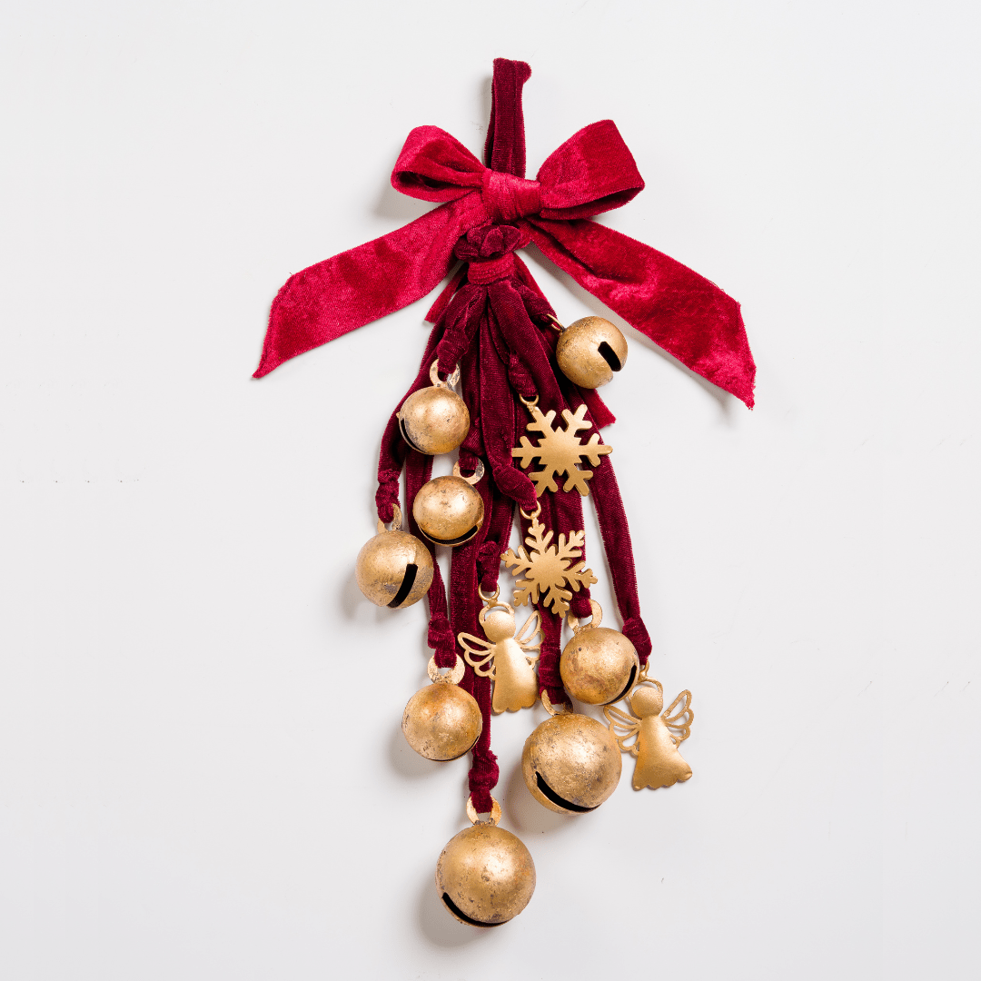 Gold & Burgundy Ornament Metal Cluster
