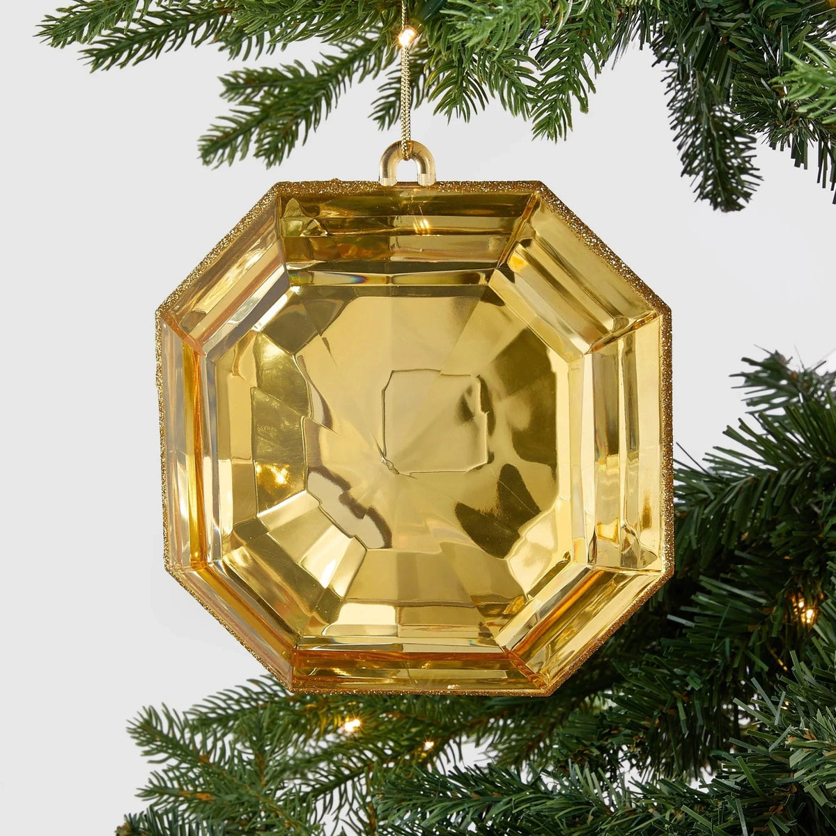 Gold Crystal Square Jewel Ornament