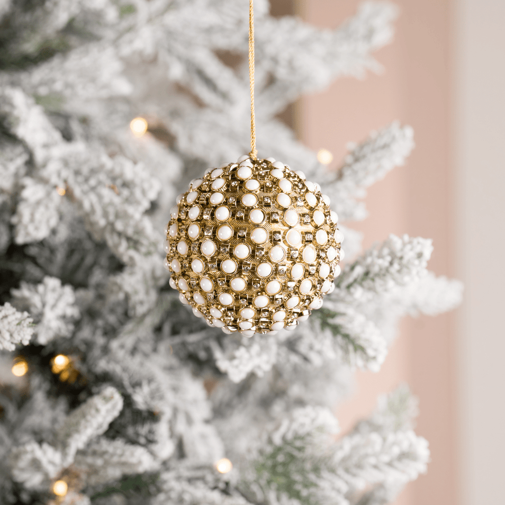 Gold Enamel Round Ornament