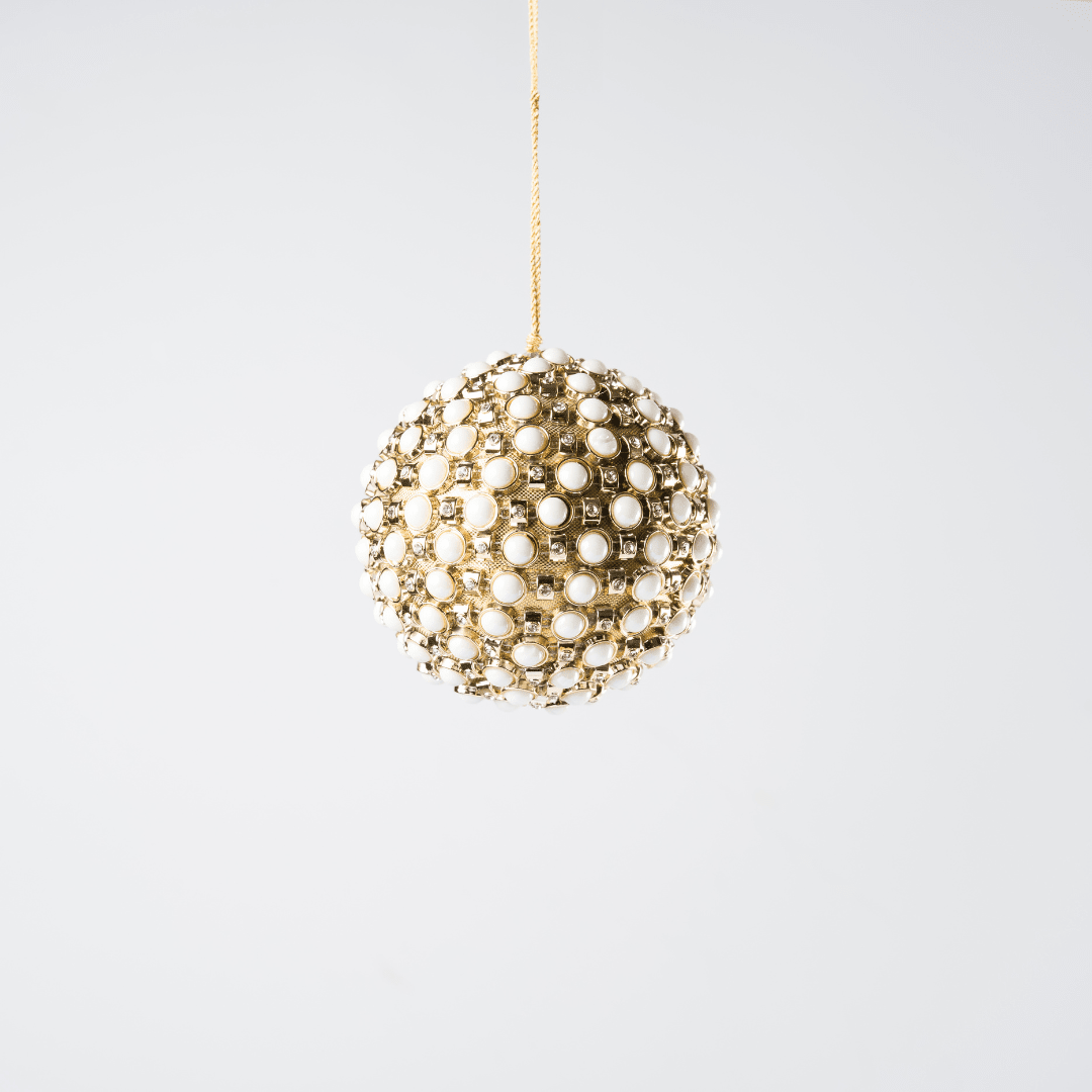 Gold Enamel Round Ornament