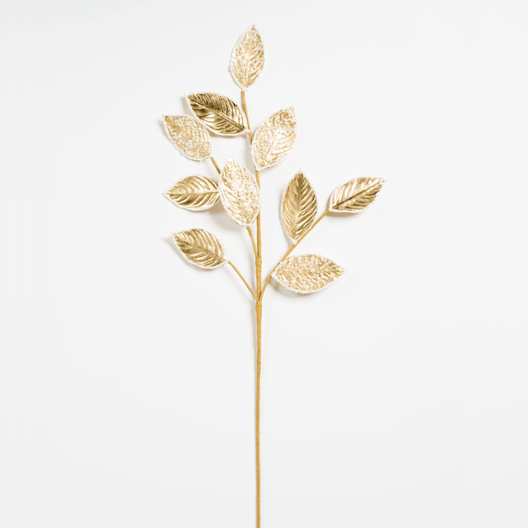 Gold Fabric Leaf Pick
