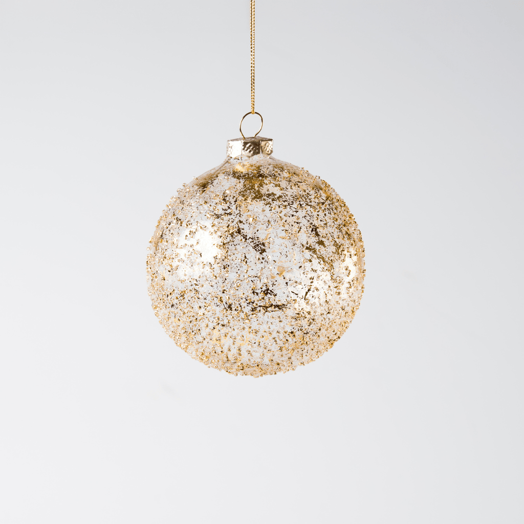 Gold Glass Clear Ball Ornament