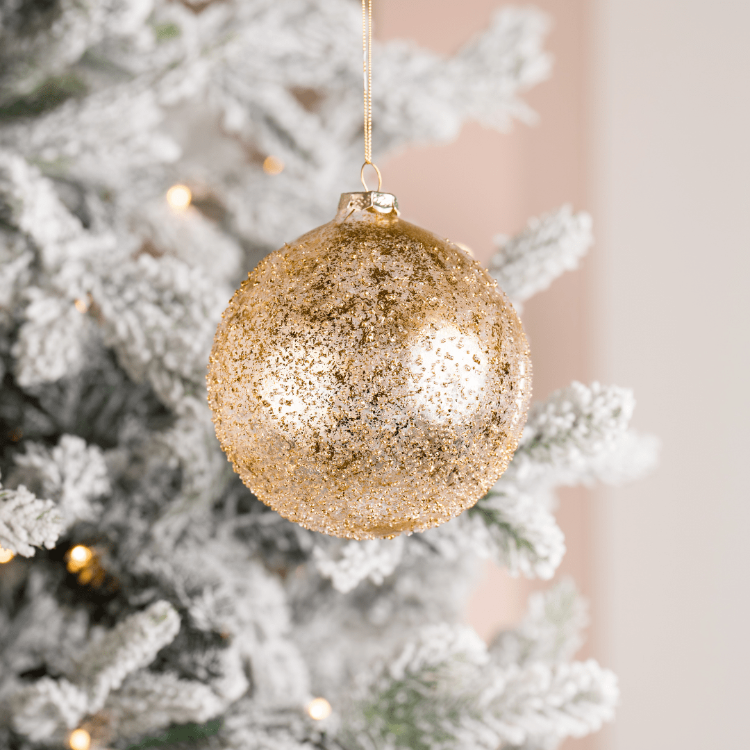 Gold Glass Clear Ball Ornament