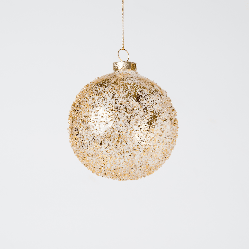 Gold Glass Clear Ball Ornament