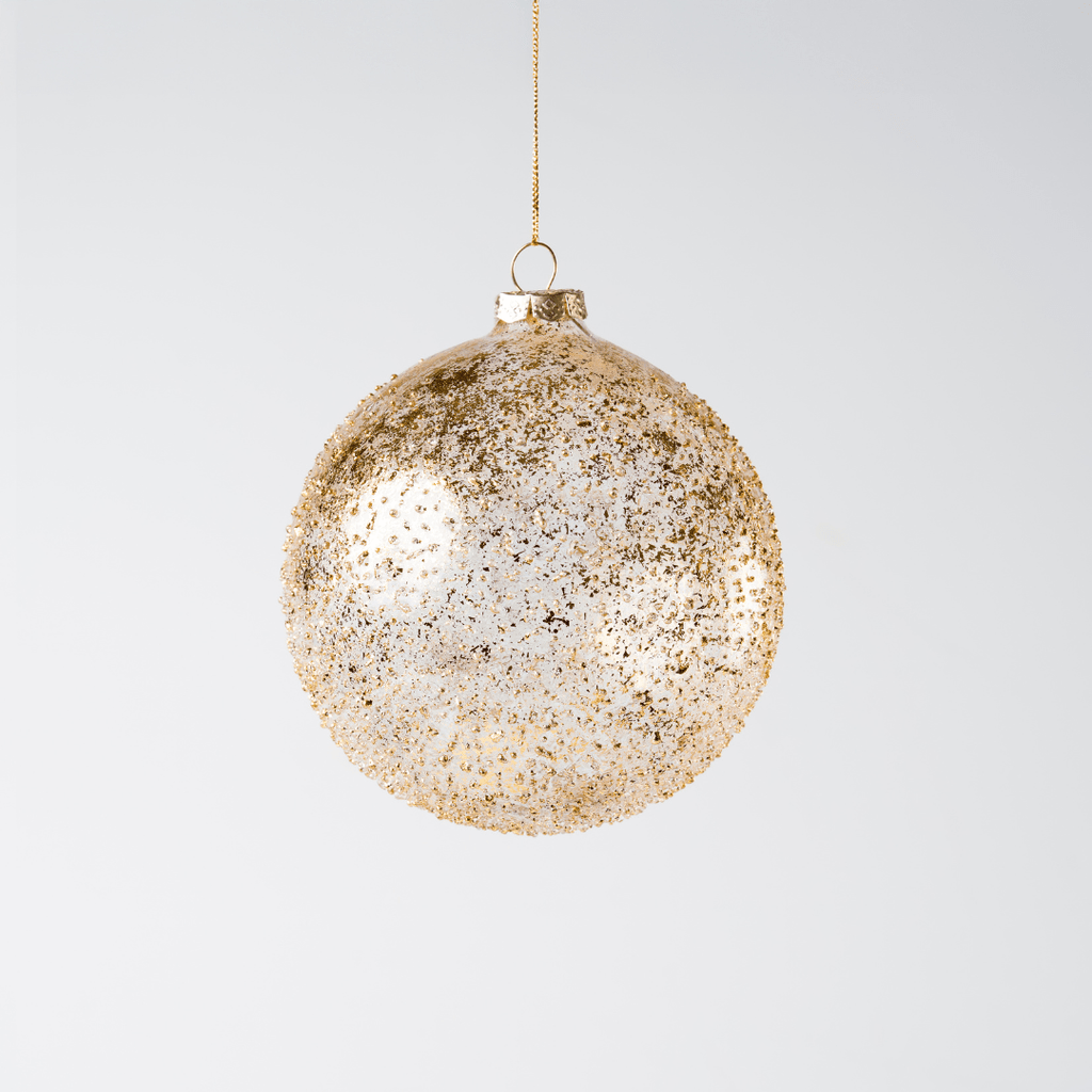 Gold Glass Clear Ball Ornament