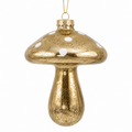 Gold Glass Mushroom Figure Ornament 6"