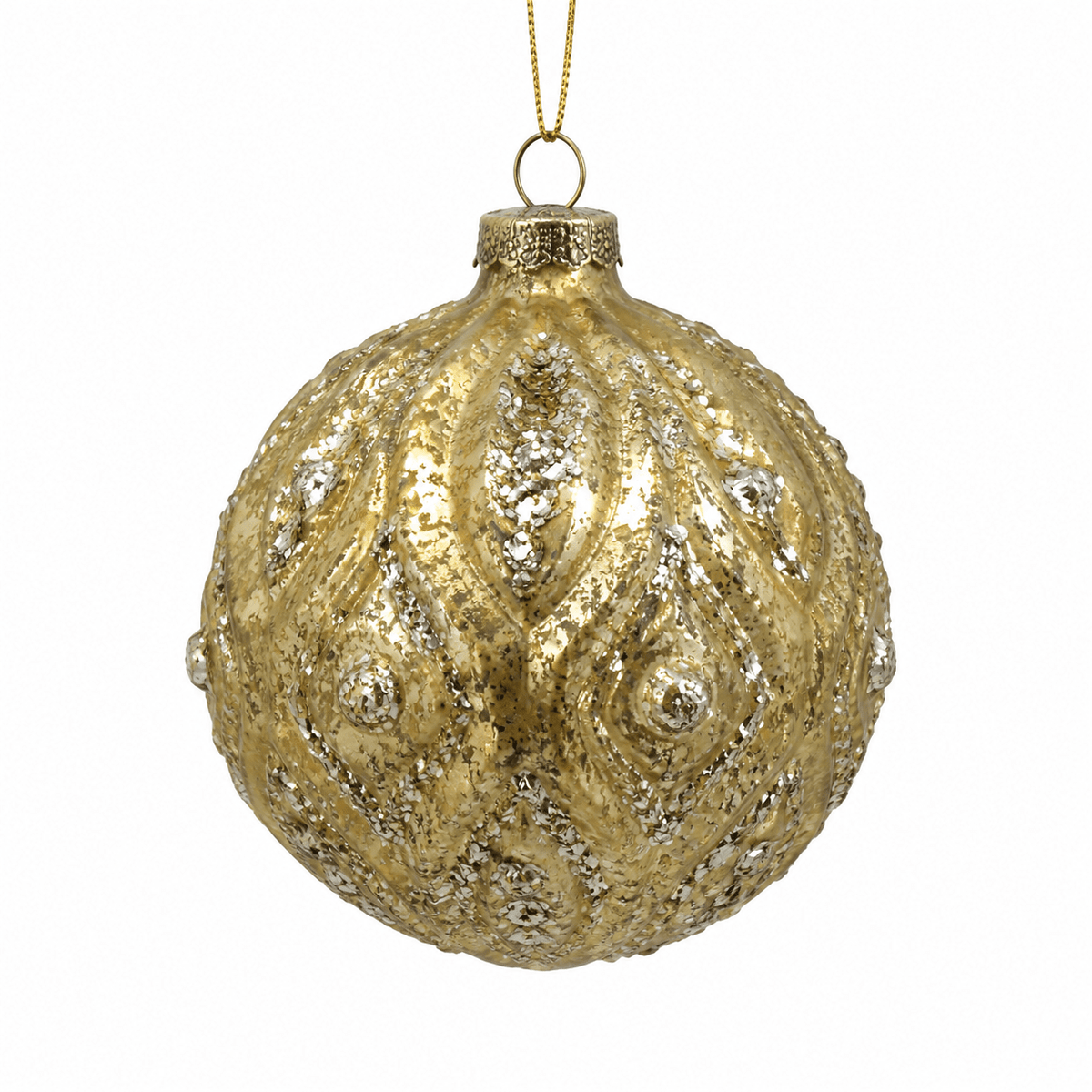 Gold Glass Ornament 4"