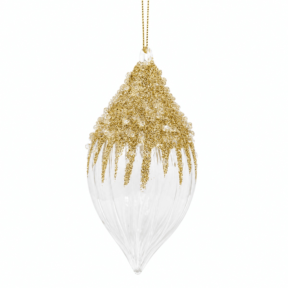 Gold Glass Shuttle Ornament