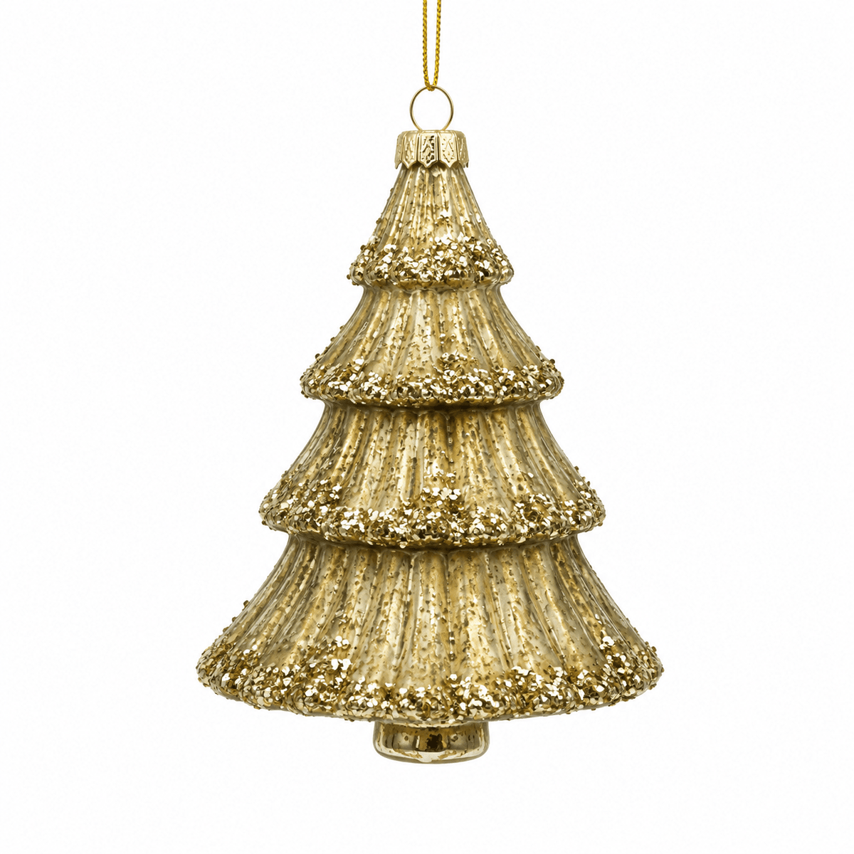 Gold Glass Tree Ornament 5"