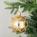 Gold Glitter Hand-Blown Glass Ball Ornament with Crown